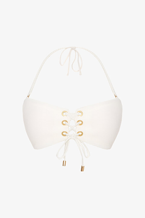 Krem Maggie Straplez Bikini Üstü - 6