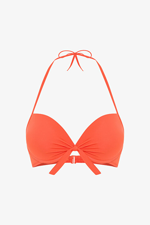 Mercan Boyundan Bağlamalı Push Up Balenli Bikini Üstü - 5
