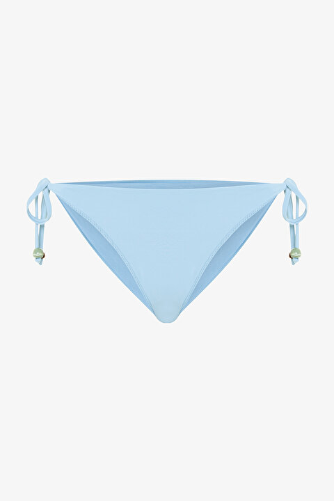 Mavi Maya Boncuklu Bağlamalı Bikini Altı - 5