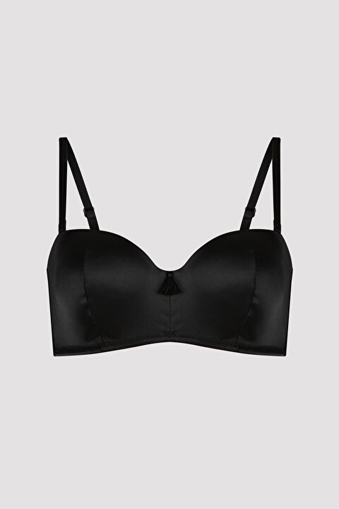 Siyah Lotus Satin Sütyen - 5