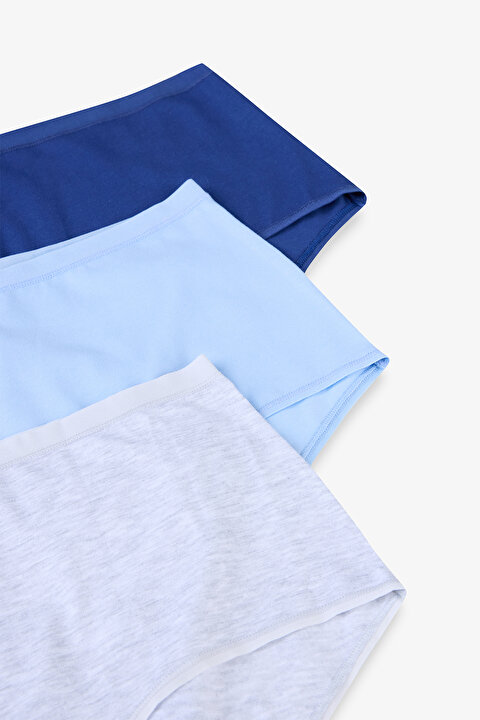 Blue Dream Pamuklu 3lü Highwaist Çok Renkli Slip Külot - 5
