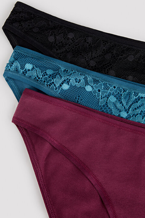 Lacy Detailed Dark Tones 3in1 Slip - 5