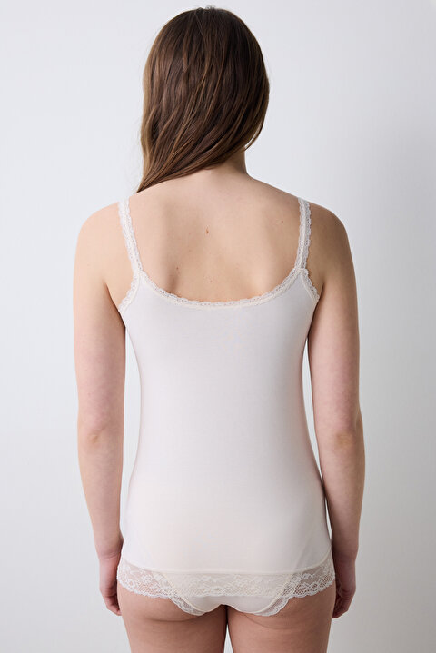 Cotton Lace Cream Cami PLM2G2WD25IY-CRM - KREM2 - Penti
