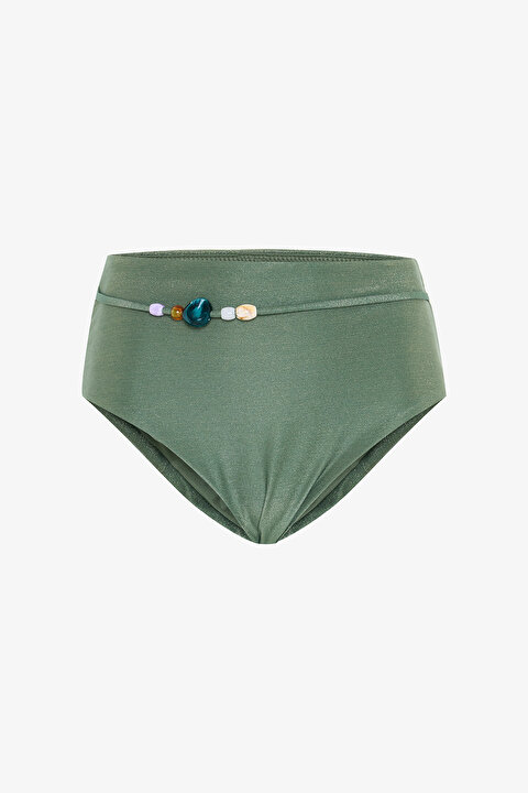 Yeşil Boncuklu Yüksek Bel Bikini Altı - 7