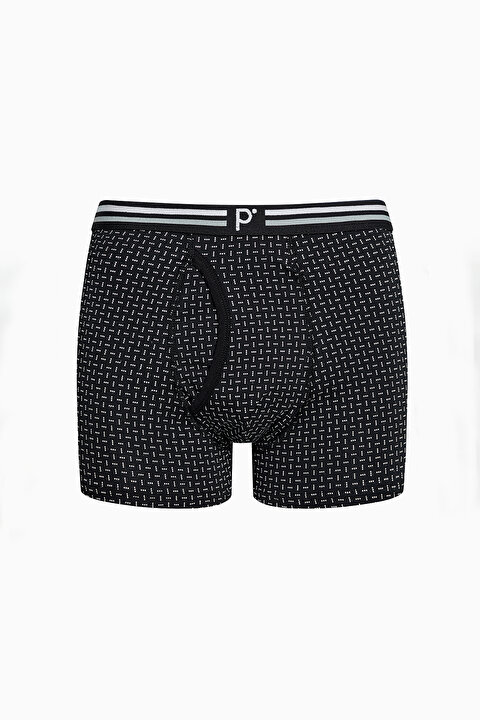 Erkek Pamuklu Black Design 3lü Çok Renkli Boxer - 4