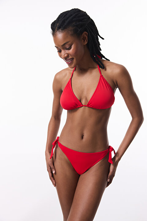 Kırmızı String Düşük Bel Bikini Altı - 4
