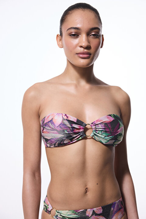 Briella Çiçekli Straplez Bikini Üstü - 3