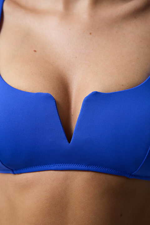 Koyu Mavi V Kesimli  Bikini Üstü - 4