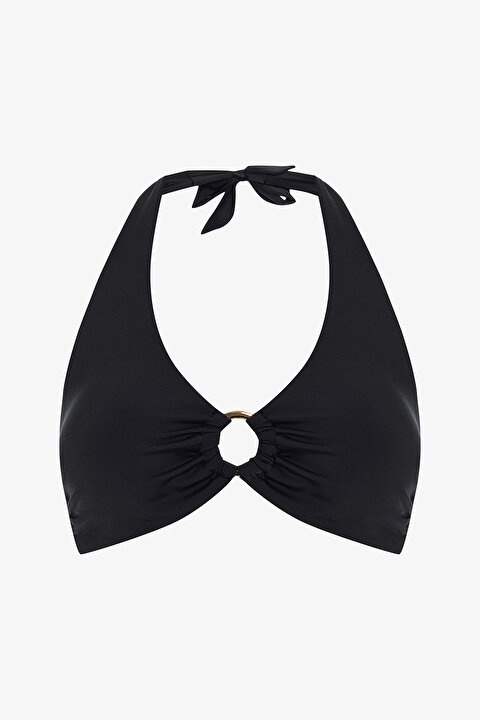 Siyah Clean Hot Toparlayıcı Boyundan Bağlamalı Bikini Üstü - 5