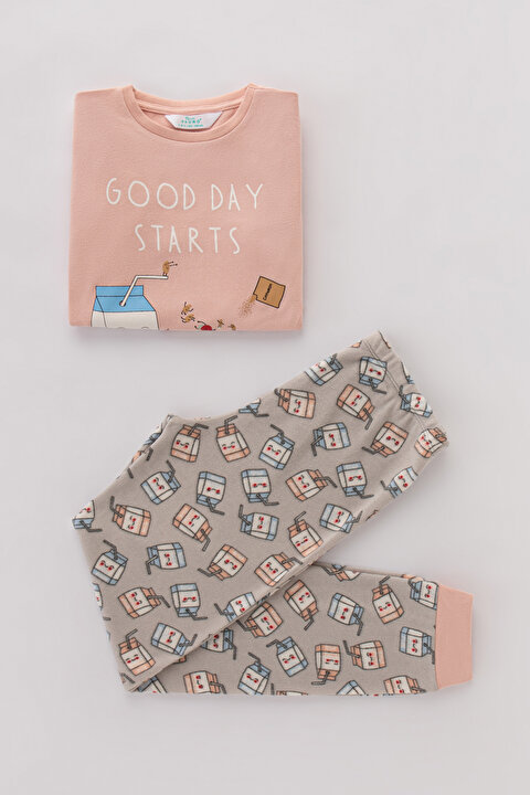 Kız Çocuk Vegan Starts 2li Termal Pijama Takımı - 5