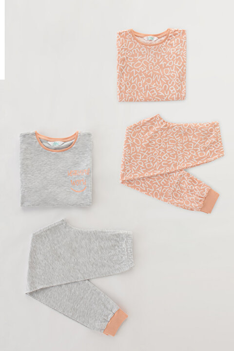 Kız Çocuk Letters 4lü Pijama Takımı - 6