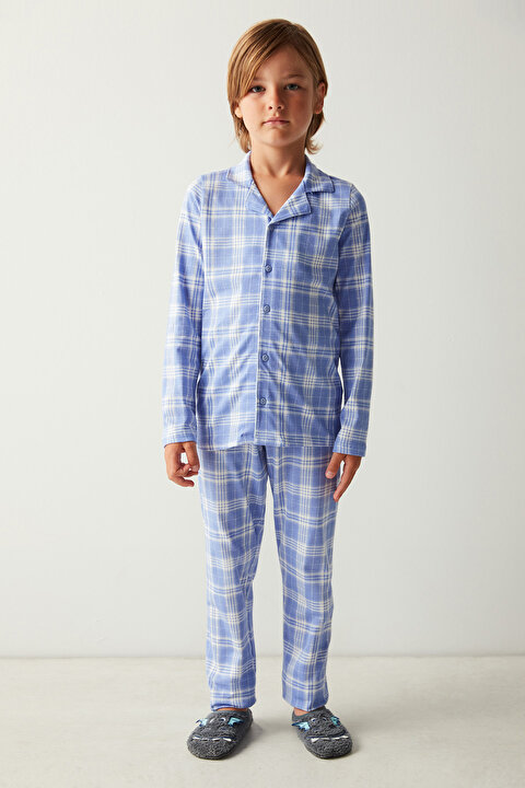 Erkek Çocuk Check Pijama Takımı