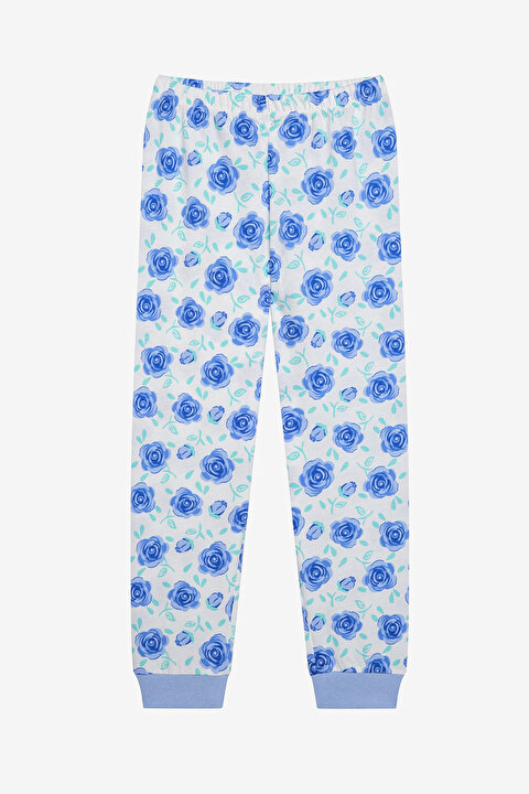 Girls Blue Roses 2in1 Multi Colour PJ Set - 6