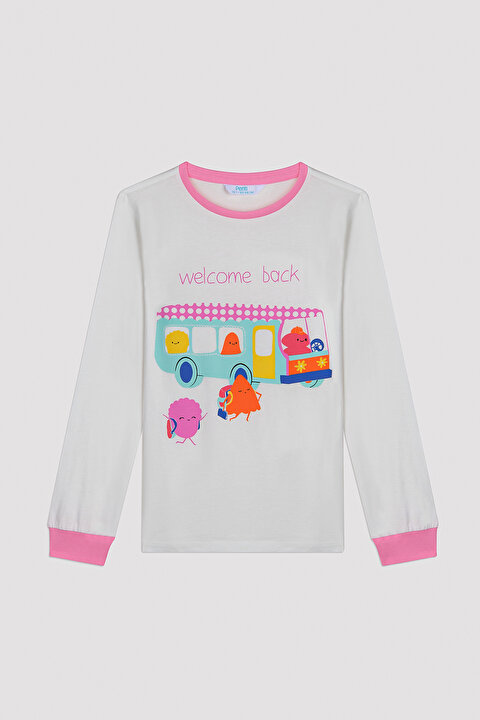 Girls School Bus LS 2 Pack PJ Set PN4E28O923SK-MIX - MIX - Penti