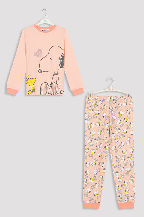 Girls Snoopy Shiny Fam 2in1 Pj Set - 5