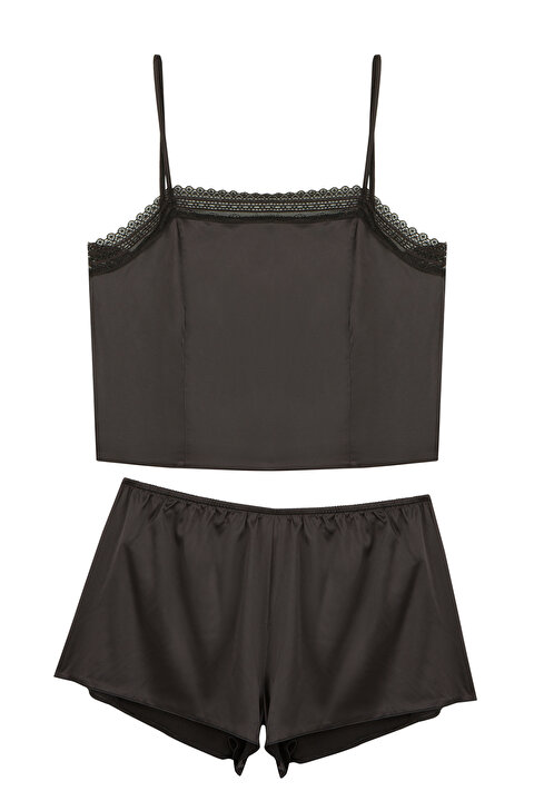 Laila Satin Atlet Şort Pijama Takımı - 6