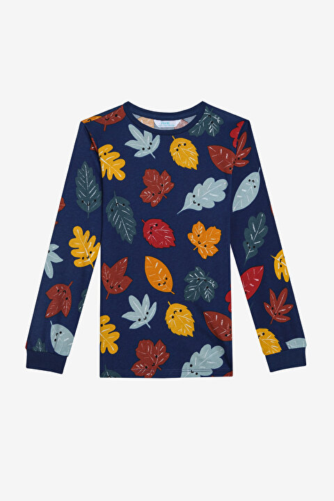Pamuklu Erkek Çocuk Leaves 2li Çok Renkli Pijama Takımı - 6