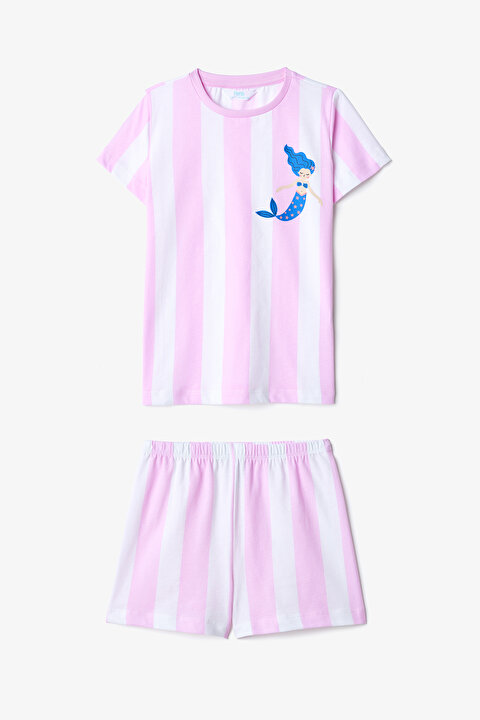 Kız Çocuk Shells Pamuklu 2li Çok Renkli Pijama Takımı - 5