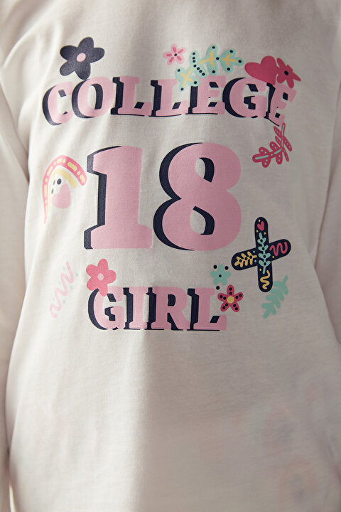 Kız Çocuk College Girl LS Pamuklu 2li Pijama Takımı - 5