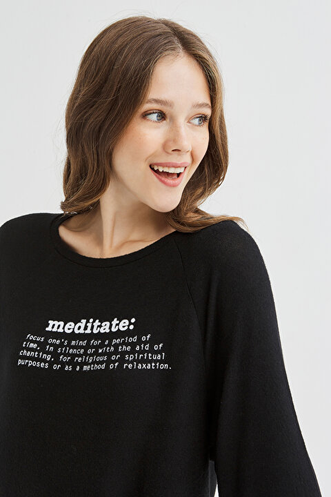 Siyah Meditate Sweatshirt - 3