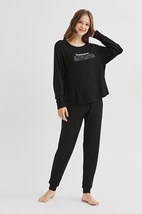 Siyah Meditate Sweatshirt - 5