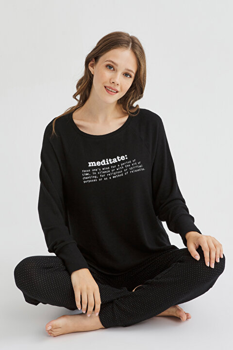 Siyah Meditate Sweatshirt - 6