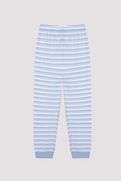 Erkek Çocuk Stripe Çok Renkli Pamuklu 2li Pijama Takımı - 4