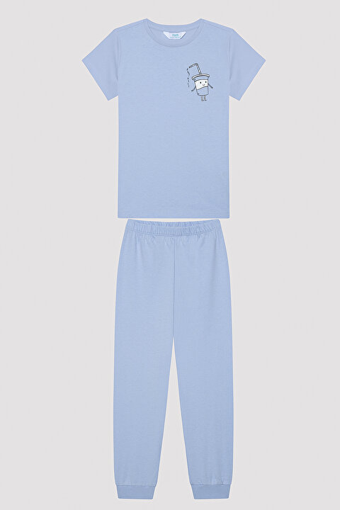 Erkek Çocuk Stripe Çok Renkli Pamuklu 2li Pijama Takımı - 5