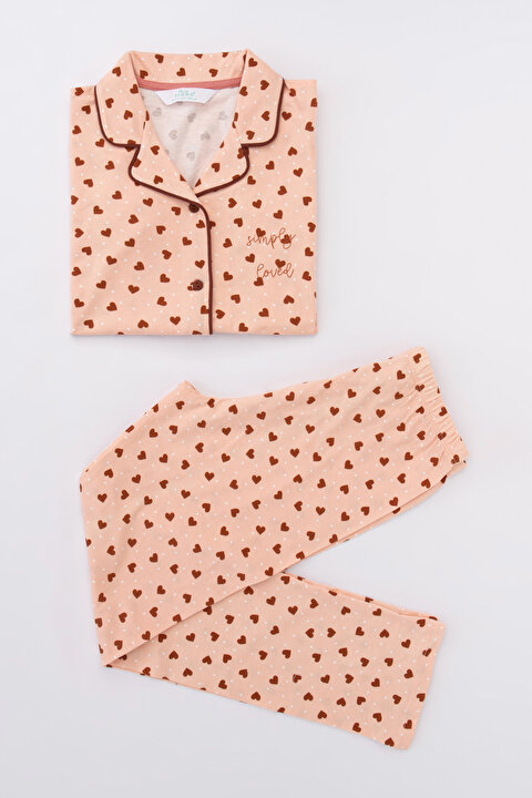 Kız Çocuk Loved 2li Gömlek Pijama Takımı - 5