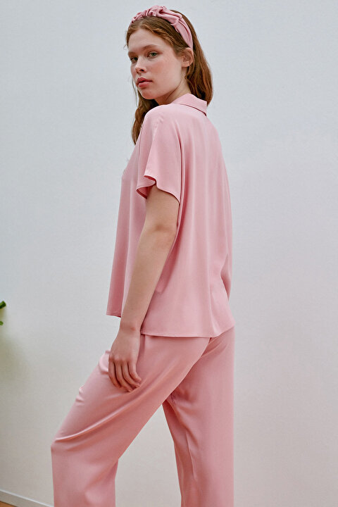 Pink Everyday Gömlek Pantolon Pijama Takımı - 3