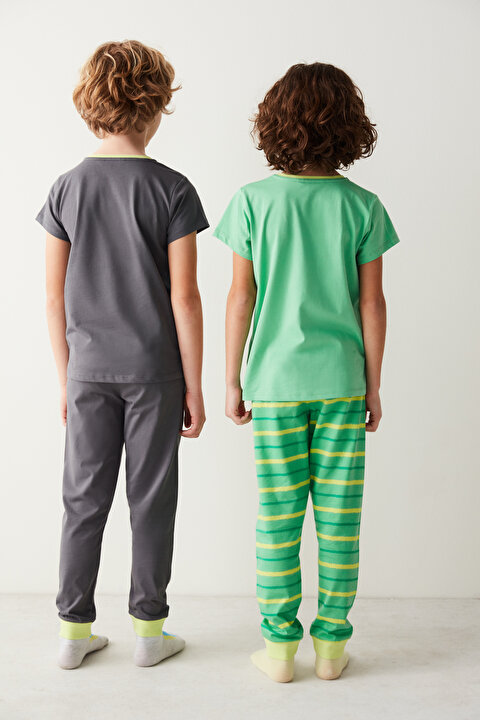 Boys Dinosaur Artist Printed 2in1 PJ Set - 4