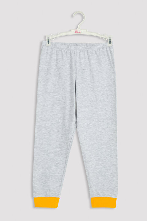 Açık Gri Erkek Çocuk Rakun Desenli Pijama Takımı - 7