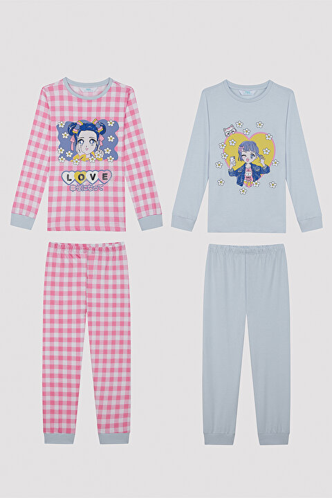 Girl Anime Daisy Printed 2 in 1 PJ Set - 7