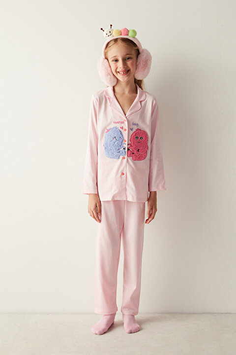 Kız Çocuk Warm Hug Pembe Pijama Takımı