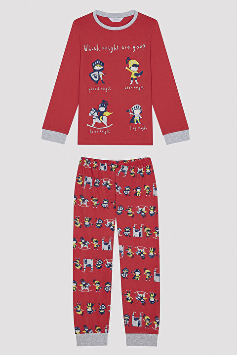 Erkek Çocuk Castle Uzun Kollu Pamuklu 2'li Pijama Takımı - 9