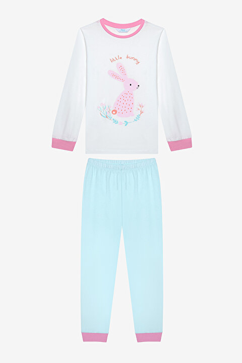 Pamuklu Kız Çocuk Picnic 2li Çok Renkli Pijama Takımı - 5