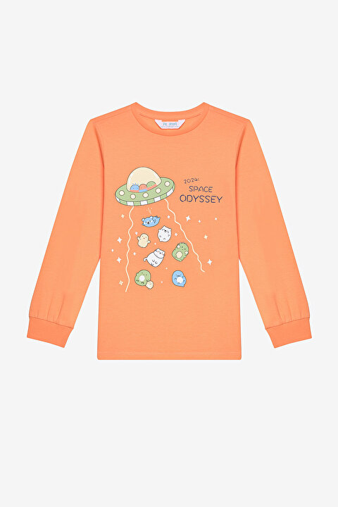Pamuklu Erkek Çocuk Space 2li Çok Renkli Pijama Takımı - 3