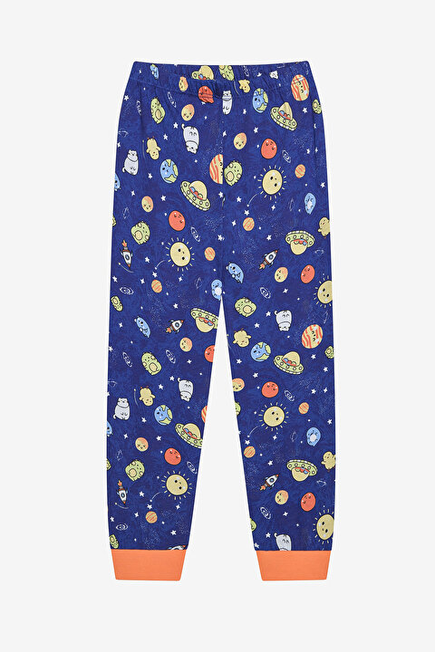 Pamuklu Erkek Çocuk Space 2li Çok Renkli Pijama Takımı - 7