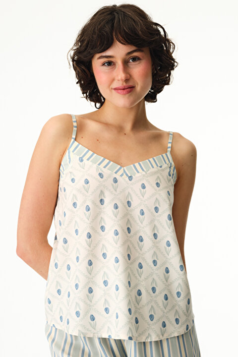 Renkli Serenity Floral Atlet Pijama Üstü PNTKP7ZJ26IY-MIX - Çok Renkli - Penti