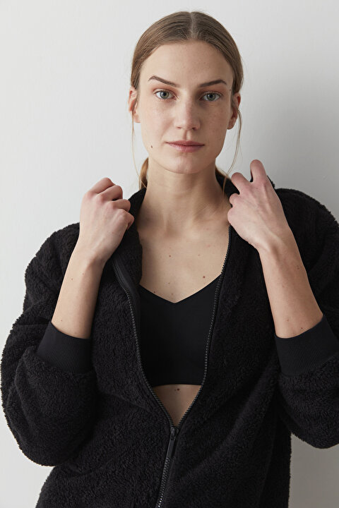 Siyah Dark Soft Zipped Sweatshirt - 3