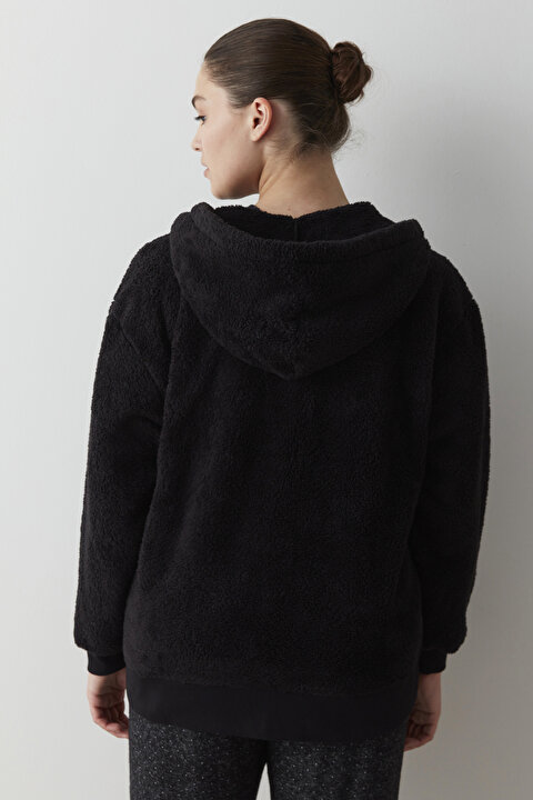 Siyah Dark Soft Zipped Sweatshirt - 6