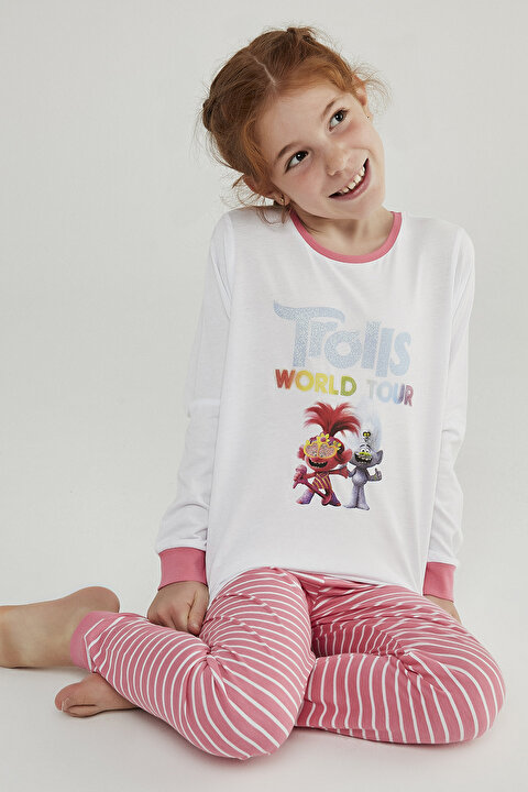 Kız Çocuk Troll Glitter 2Li Pijama Takımı - 3