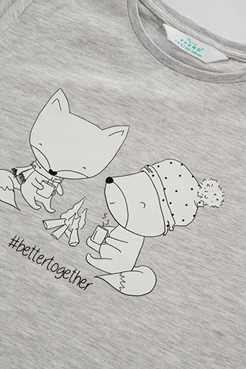 Açık Gri Erkek Çocuk Foxy 2li Pijama Takımı - 6