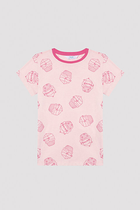 Kız Çocuk Cat Cake Çok Renkli Pamuklu 2li Pijama Takımı - 6