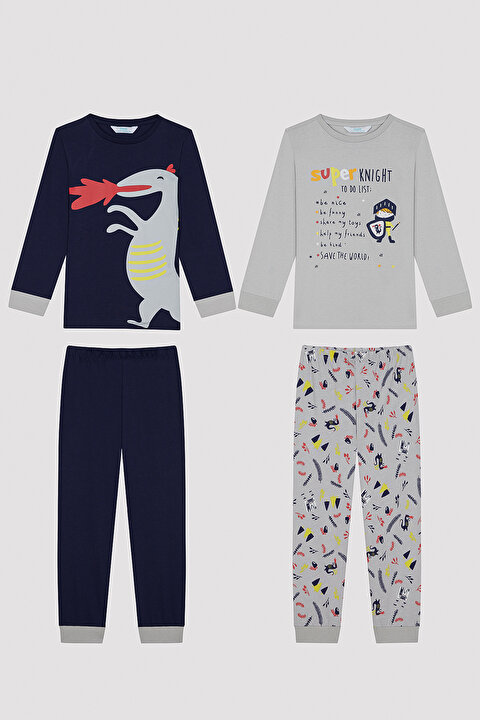 Erkek Çocuk Superknight Pamuklu 2li Pijama Takımı - 8