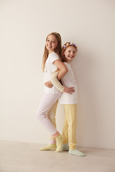 Kız Çocuk Colorful 4Lü Pijama Takımı - 3