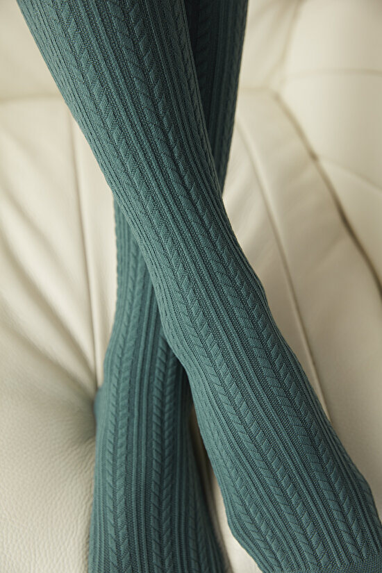 Knit Yeşil Pantolon Çorabı-Pentilicious - 2