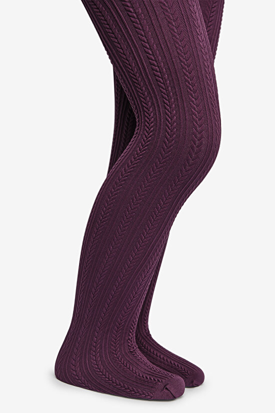 Pretty Knit Mor Külotlu Çorap - 3