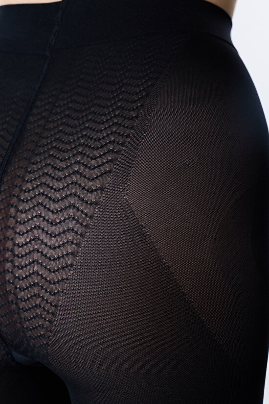 Siyah Pop Up Külotlu Çorap - 4