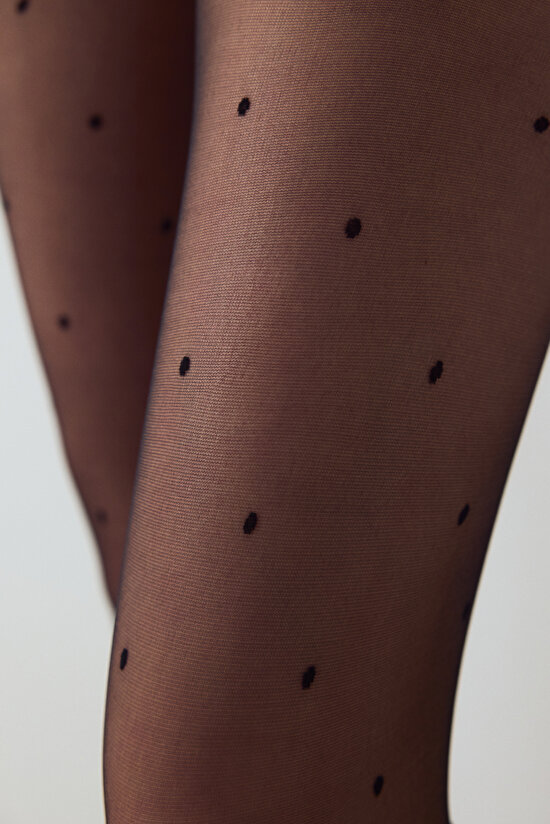 Siyah Stil Tband Külotlu Çorap - 2